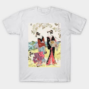 Japanese Women (1783) Vintage Woodblock Print by Torii Kiyonaga T-Shirt